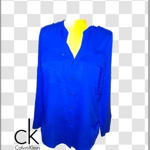 Calvin Klein Royal Blue Button Down Blouse